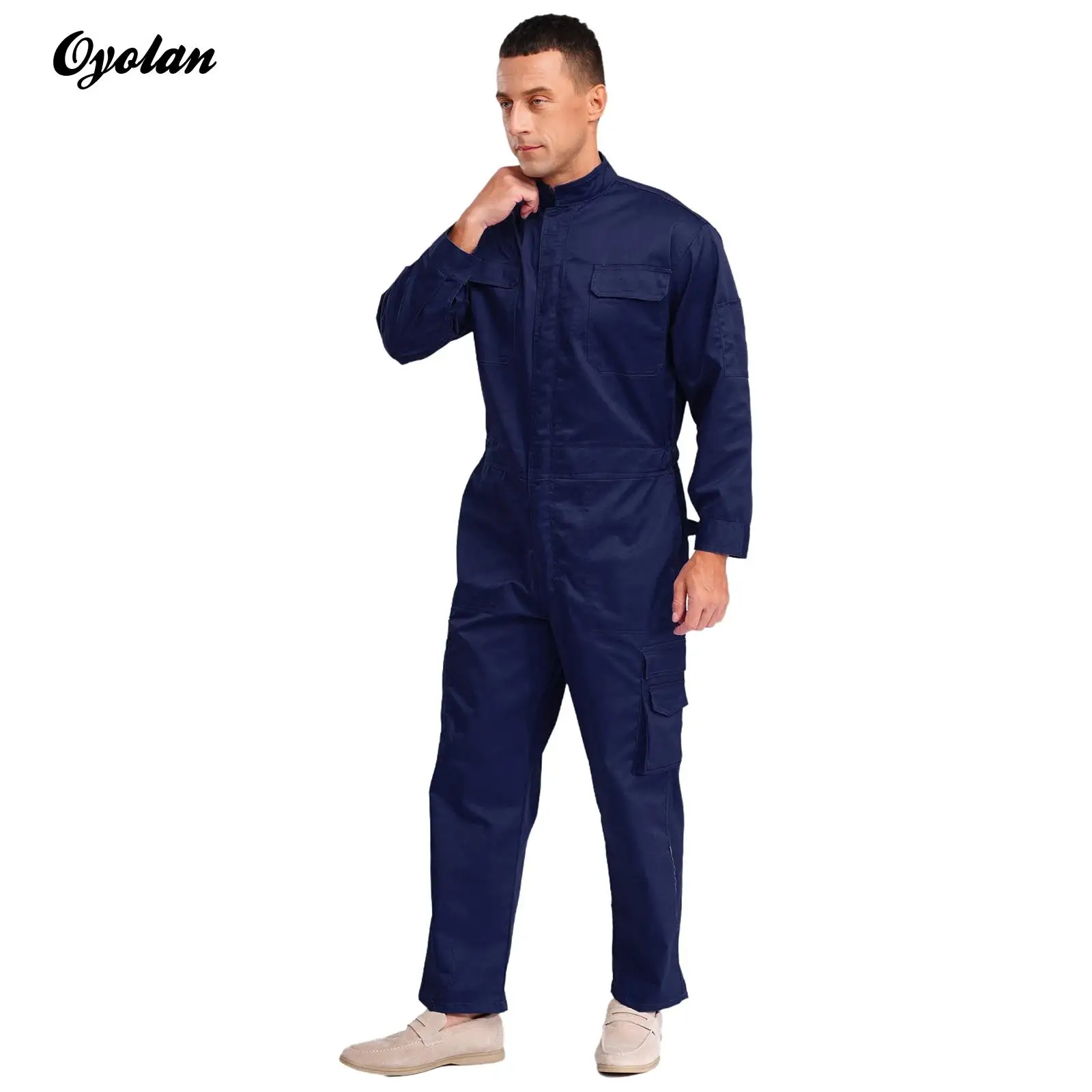 Mens Work Overall Workwear Mechanic Work Uniform Long Sleeves Jumpsuit with Pockets Zipper Long Bodysuit Food Factory Coveralls
Mens Work Overall Workwear Mechanic Work Uniform Long Sleeves Jumpsuit with Pockets Zipper Long Bodysuit Food Factory Coveralls
