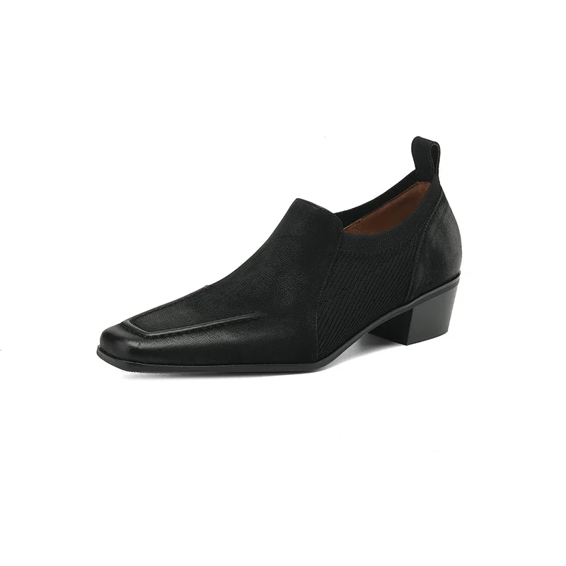Fashionable Thick Heel Square Nose Sewing Deep Dyed Sheepskin Knitted Stitching Ladies Single Shoes
Fashionable Thick Heel Square Nose Sewing Deep Dyed Sheepskin Knitted Stitching Ladies Single Shoes