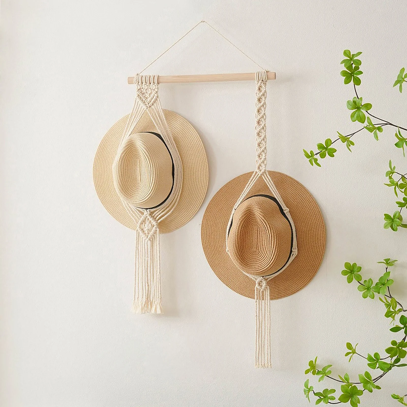 Hat Organizer for Wall Hanging, Hand-Woven Cotton Rope Wall Hanging Hat Organizer, Decorative Tapestry for Hat Display No Hats 
Hat Organizer for Wall Hanging, Hand-Woven Cotton Rope Wall Hanging Hat Organizer, Decorative Tapestry for Hat Display No Hats