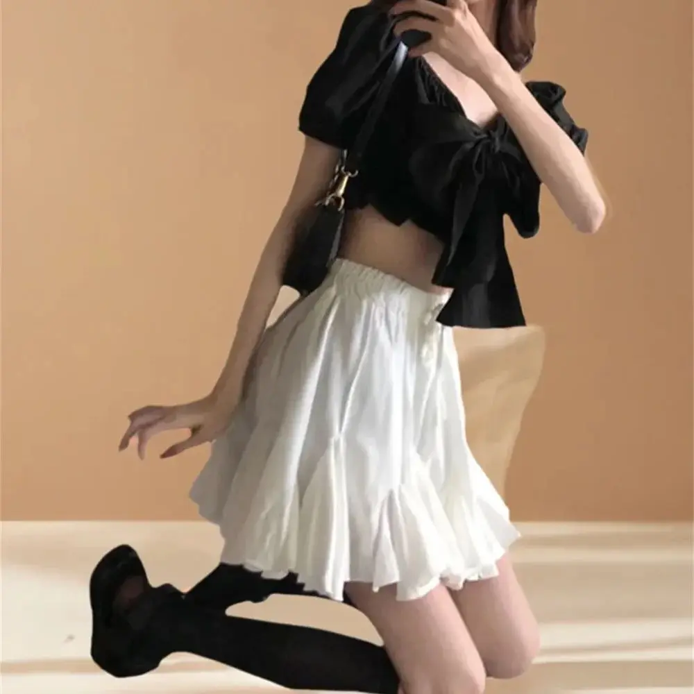 Preppy Style Solid Color Simple Casual Korean Fashion Summer New Ruffled Skirt Elastic Waist Thin Pleated Women A-line
Preppy Style Solid Color Simple Casual Korean Fashion Summer New Ruffled Skirt Elastic Waist Thin Pleated Women A-line