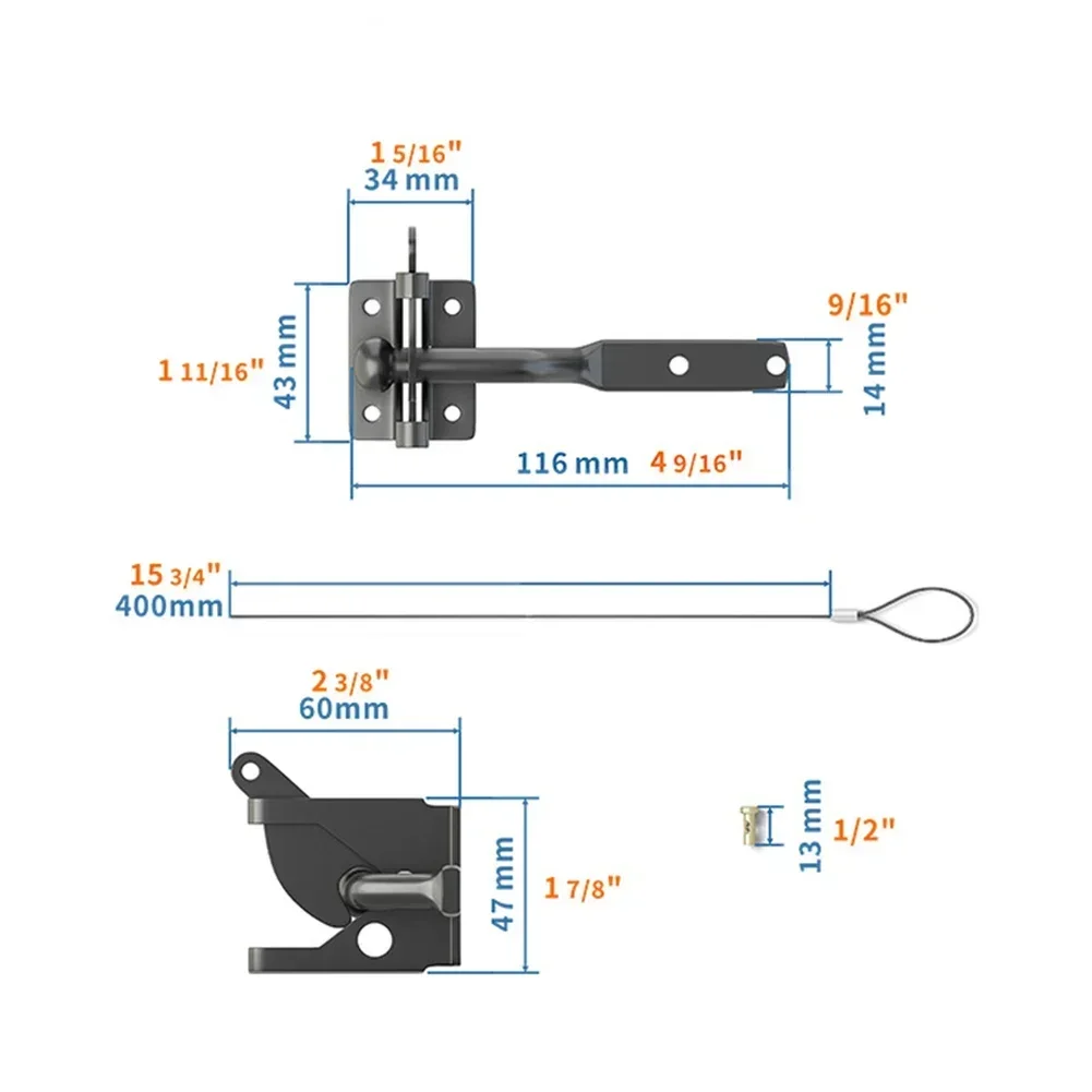 Latch Gate Latch Fences Gate Gate Cable Pull Self Locking Yard Fences Adjustable Black Carbon Steel Multifunction
Latch Gate Latch Fences Gate Gate Cable Pull Self Locking Yard Fences Adjustable Black Carbon Steel Multifunction