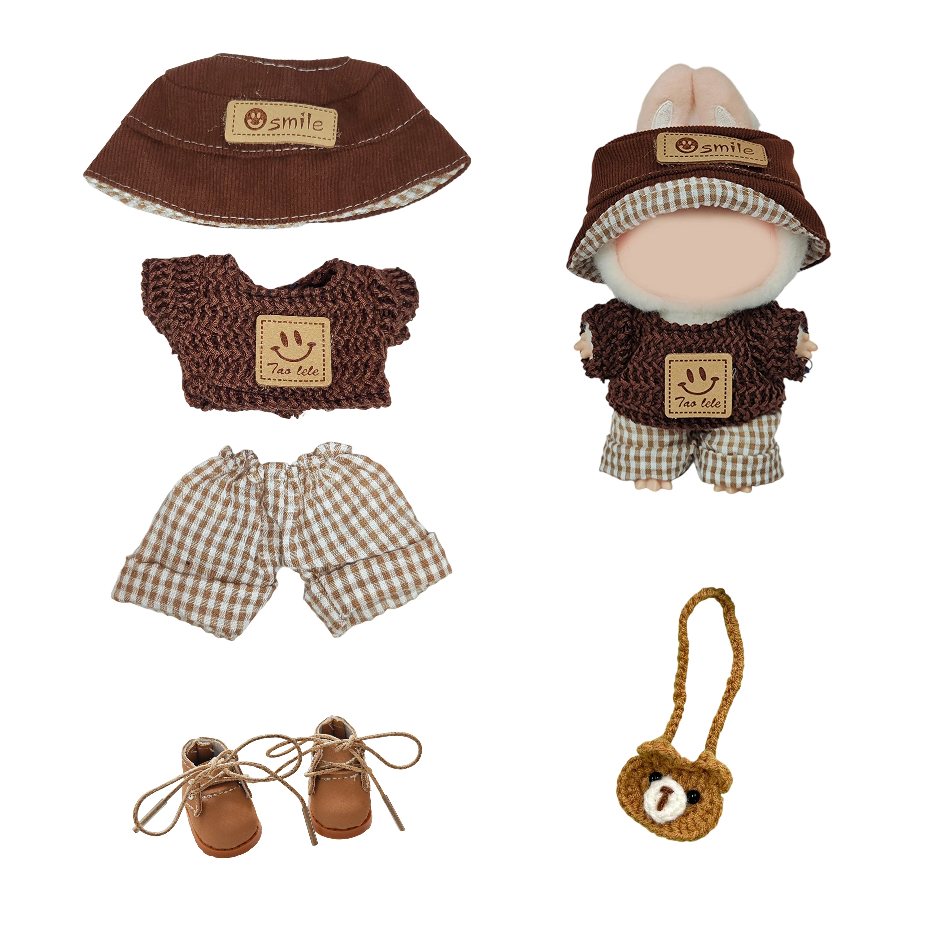 17cm Labubu Doll Outfit Black & White Sweater Set + Hat & Glasses Kawaii Fashion Style - Enhancing Accessories
17cm Labubu Doll Outfit Black & White Sweater Set + Hat & Glasses Kawaii Fashion Style - Enhancing Accessories