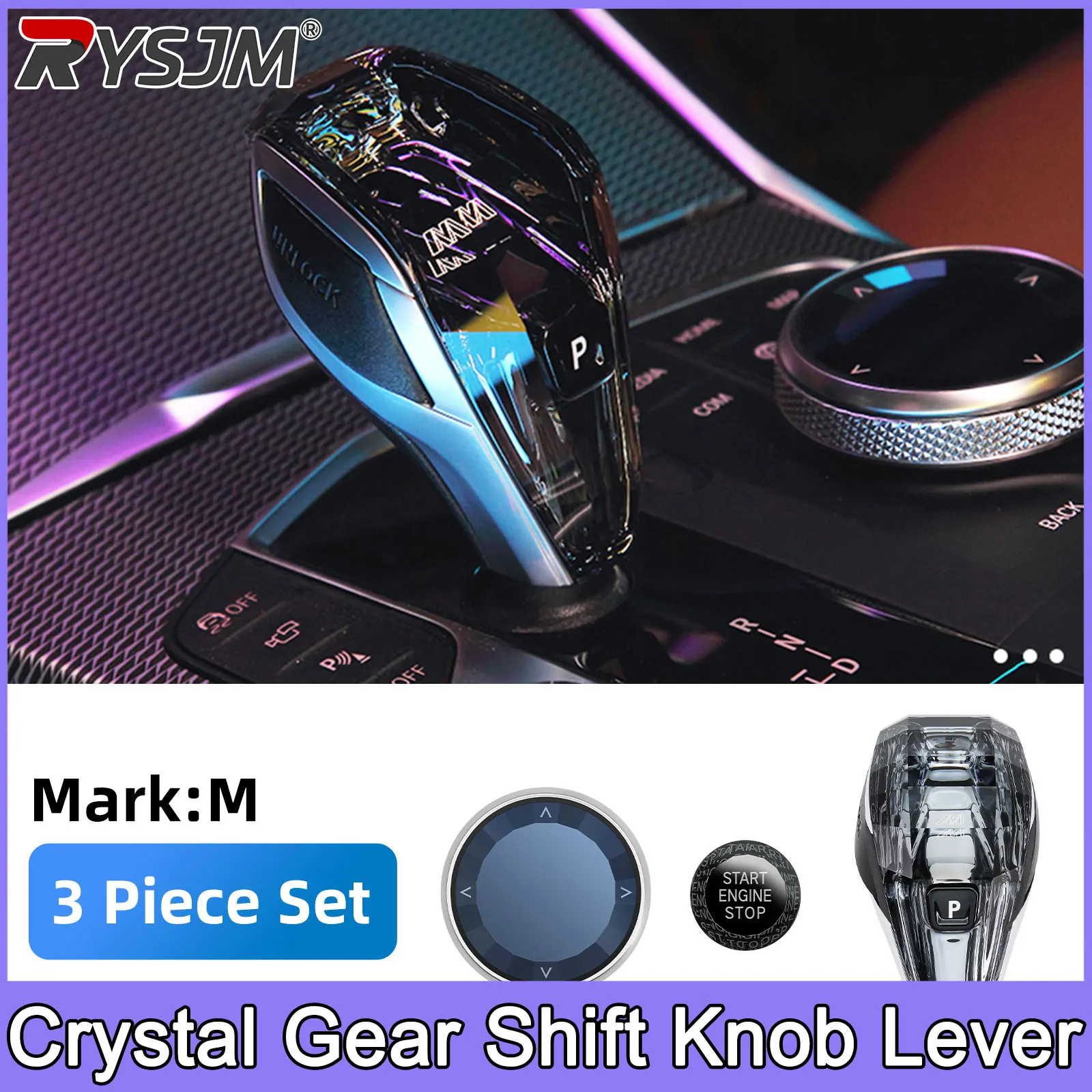 3PCS/Set Crystal Gear Shift Knob Lever For BMW 3 5 Series X3 X5 X6 F44 G20 G05 G06 G08 G30 6GT Automatic Crystal Gear Handle
3PCS/Set Crystal Gear Shift Knob Lever For BMW 3 5 Series X3 X5 X6 F44 G20 G05 G06 G08 G30 6GT Automatic Crystal Gear Handle