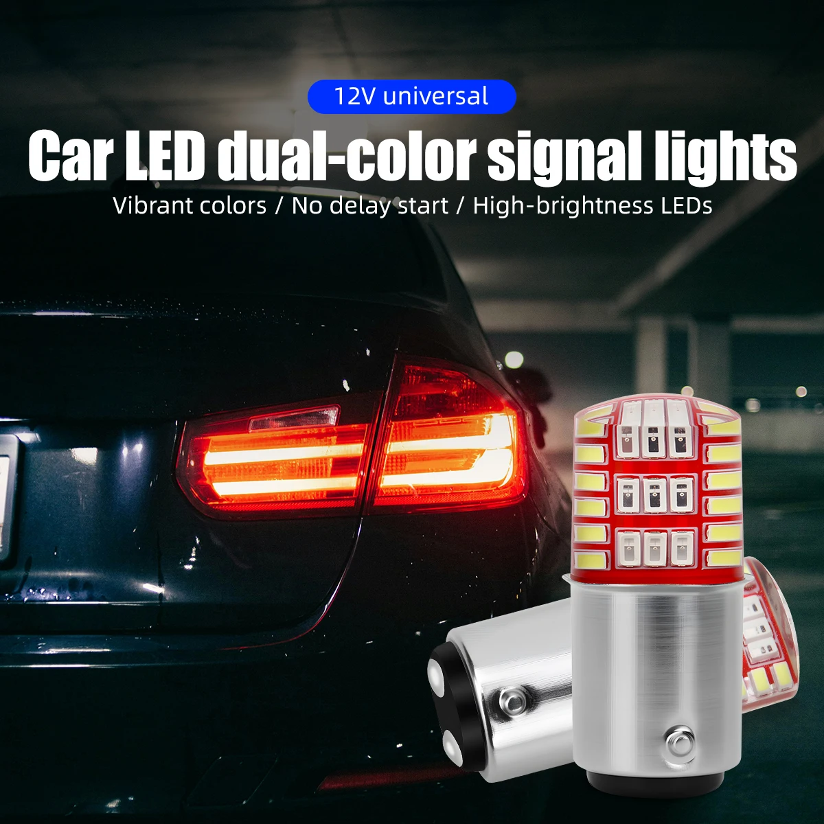 2PCS 1157 P21/5W BAY15D Bulb 42SMD LED Silicone Dual-Color Fast Strobe Signal Light DRL Lamp Brake Light Stop Parking Lamp
2PCS 1157 P21/5W BAY15D Bulb 42SMD LED Silicone Dual-Color Fast Strobe Signal Light DRL Lamp Brake Light Stop Parking Lamp