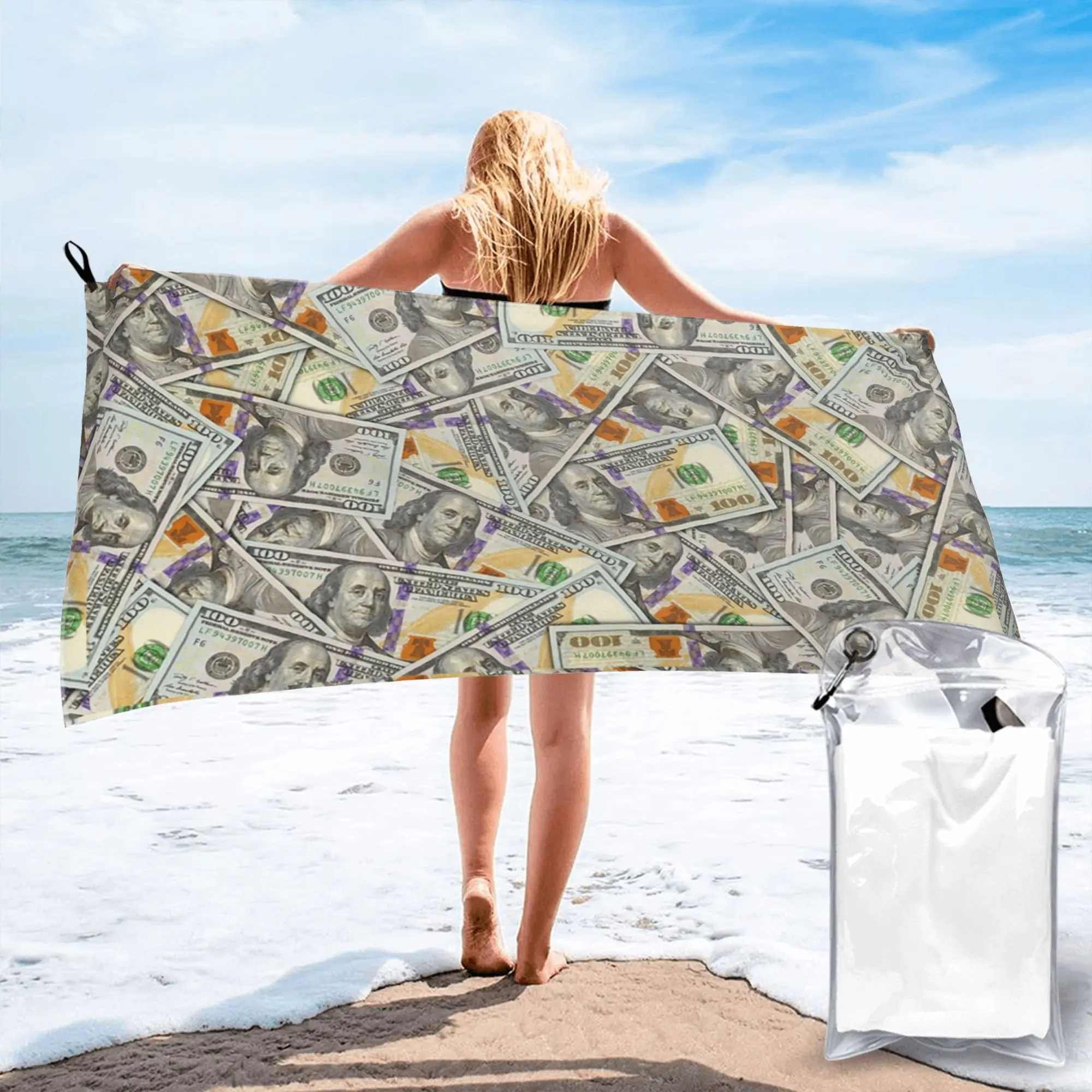 Giant Money Background 100 Dollar Bills Beach Towel Soft Microfiber Quick Dry Absorbent Quick Towels For Mountain Climbing
Giant Money Background 100 Dollar Bills Beach Towel Soft Microfiber Quick Dry Absorbent Quick Towels For Mountain Climbing