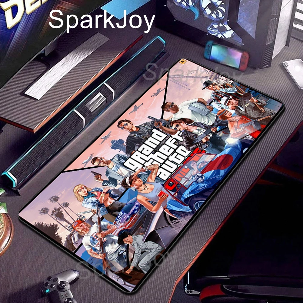 Игровой коврик для мыши Grand Theft Auto GTA V, большой расширенный коврик для мыши с нескользящей резиновой основой, водонепроницаемый настольный коврик для геймеров, ПК и ноутбуков
Игровой коврик для мыши Grand Theft Auto GTA V, большой расширенный коврик для мыши с нескользящей резиновой основой, водонепроницаемый настольный коврик для геймеров, ПК и ноутбуков