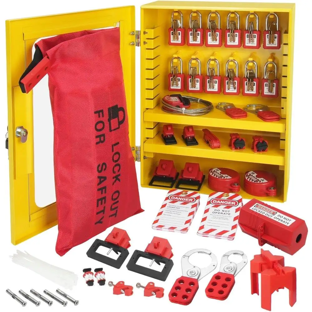 Comprehensive 59 Piece Electrical Lockout Tagout Safety Kit with Padlocks Hasps Tags Ties and Circuit Breaker Valve Lockouts
Comprehensive 59 Piece Electrical Lockout Tagout Safety Kit with Padlocks Hasps Tags Ties and Circuit Breaker Valve Lockouts