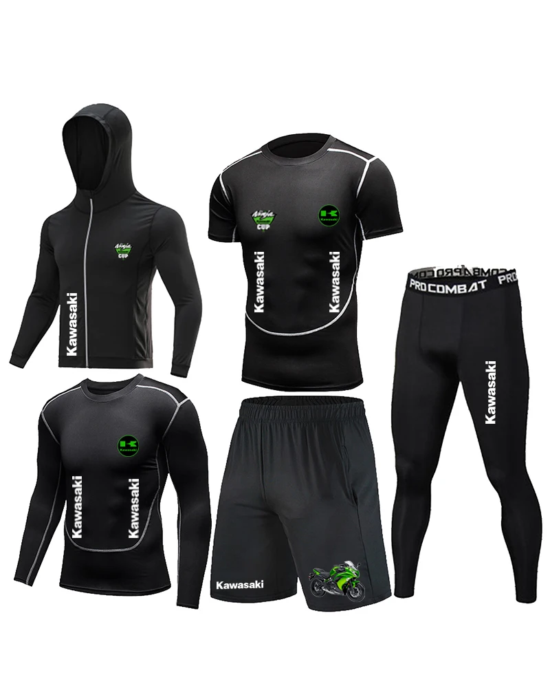 Cycling five piece quick drying Kawasaki motorcycle suit outdoor sportswear cycling tight fitting suit for men
Cycling five piece quick drying Kawasaki motorcycle suit outdoor sportswear cycling tight fitting suit for men