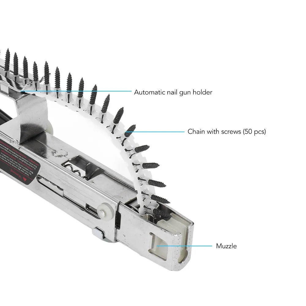 Aluminum Alloy Chain Nail Gun Adapter Depth Adjustment Automatic Feed Automatic Chain Screw Gun Adapter Corrosion Proof
Aluminum Alloy Chain Nail Gun Adapter Depth Adjustment Automatic Feed Automatic Chain Screw Gun Adapter Corrosion Proof