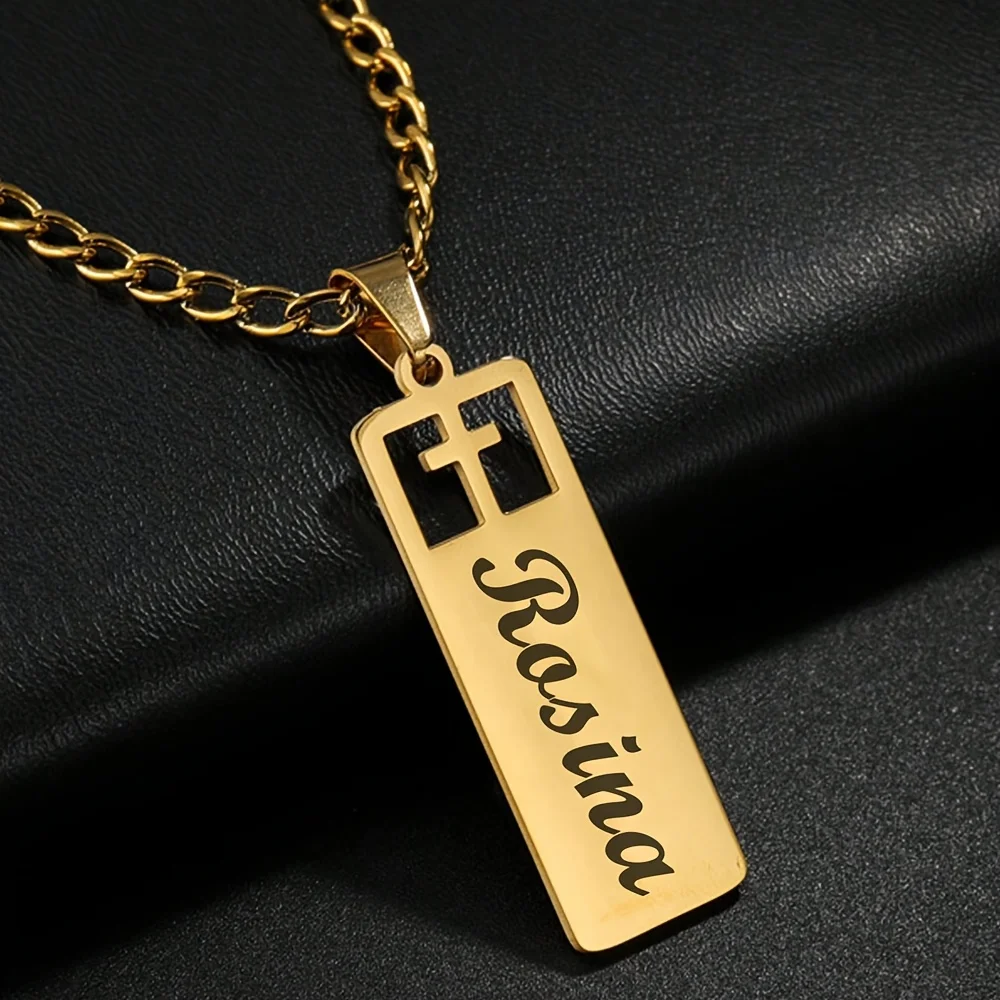 Customized Cross Name Necklace Women'S Fashion Golden Plated Carved Personalized English Name Jewelry Gift for Women and Men
Customized Cross Name Necklace Women'S Fashion Golden Plated Carved Personalized English Name Jewelry Gift for Women and Men