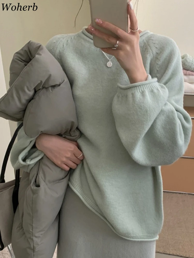 Korean New O Neck Sweater for Women's Sueter Mujer Solid All Match Casual Pull Femme Long Sleeve Fashion Knitting Pullovers Tops
Korean New O Neck Sweater for Women's Sueter Mujer Solid All Match Casual Pull Femme Long Sleeve Fashion Knitting Pullovers Tops