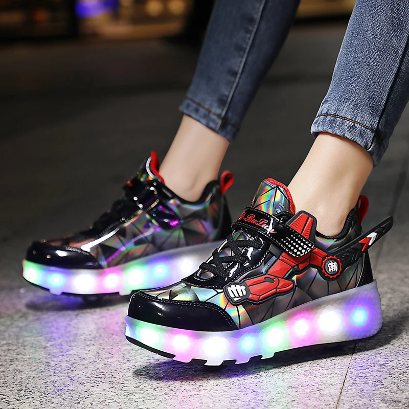 LED Children Shoes Two Wheels USB Charging Fashion Kids Roller Sneakers Size 27-43
LED Children Shoes Two Wheels USB Charging Fashion Kids Roller Sneakers Size 27-43