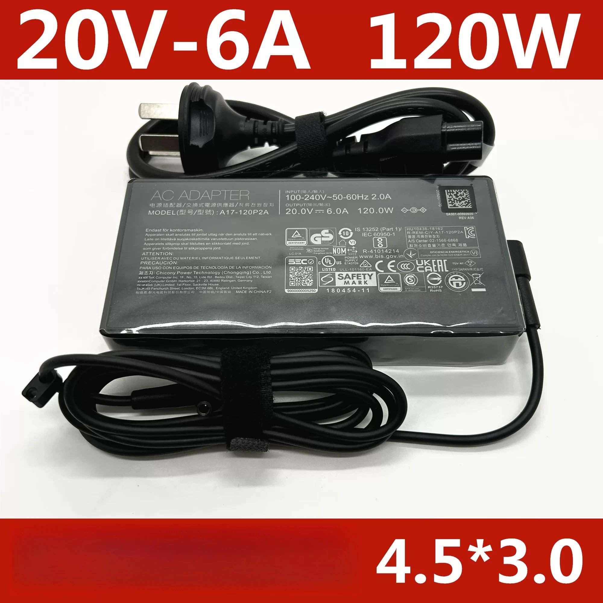 Original for ASUS Lingyao PRO12 14 15 A17-120P2A 120W Power Adapter 20V6A Charger
Original for ASUS Lingyao PRO12 14 15 A17-120P2A 120W Power Adapter 20V6A Charger