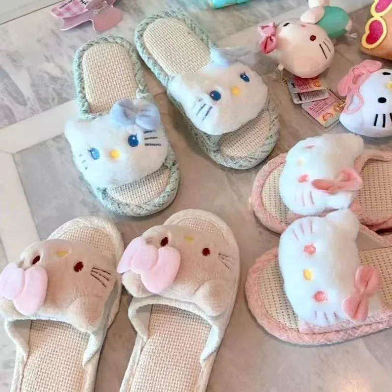 Japanese cute linen kitty cloth mat slippers at home breathable, sweat-absorbent anti-slip slipper a
Japanese cute linen kitty cloth mat slippers at home breathable, sweat-absorbent anti-slip slipper a