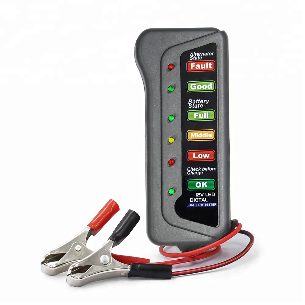 New Arrival Car Digital Battery Tester 12V Alternator 6 LED Light for Auto Diagnostic Tool
New Arrival Car Digital Battery Tester 12V Alternator 6 LED Light for Auto Diagnostic Tool