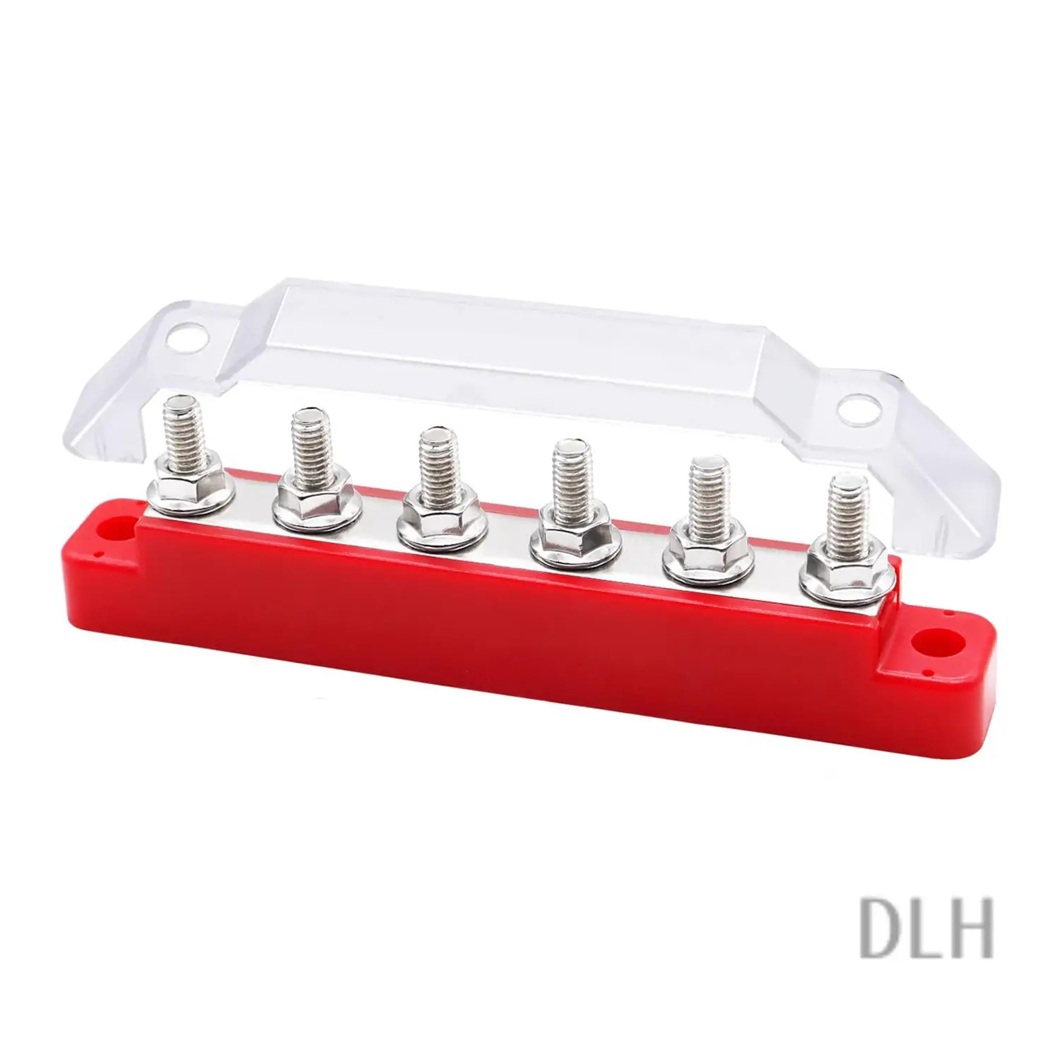 VO-Battery Bus Bar 6 X 1/4Inch (M6) Terminal Studs 12V Power Distribution Block With Cover And Ring Terminals, Max 300V AC Durab
VO-Battery Bus Bar 6 X 1/4Inch (M6) Terminal Studs 12V Power Distribution Block With Cover And Ring Terminals, Max 300V AC Durab
