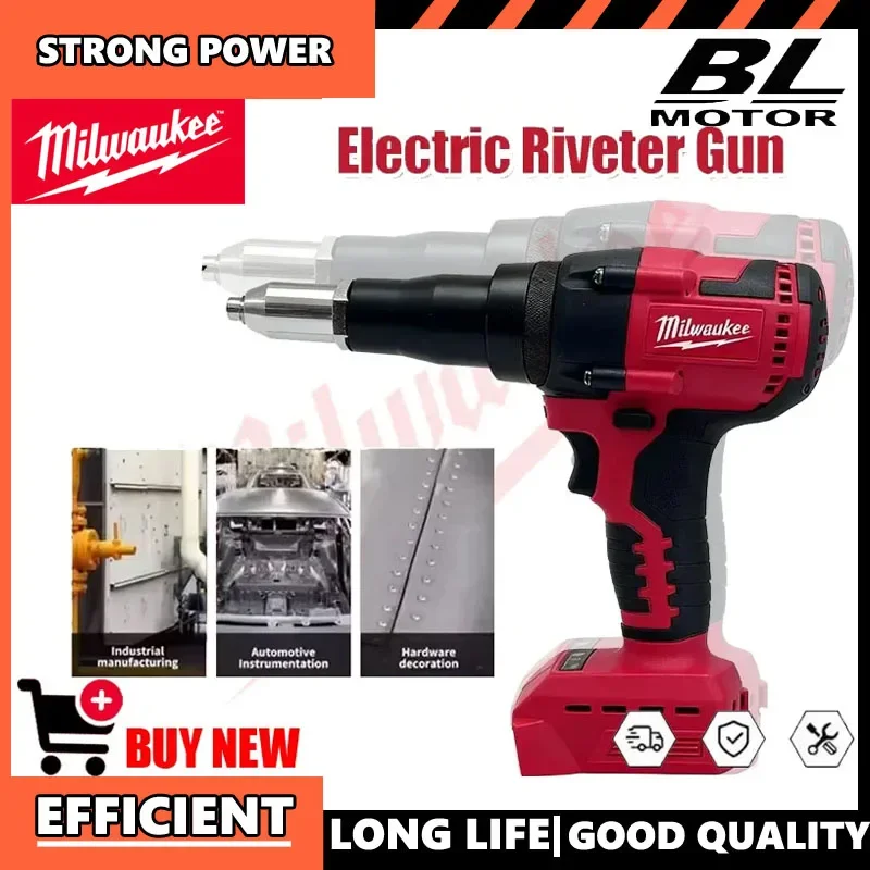 Milwaukee Electric Riveter Gun 4.8MM Cordless Brushless Rivet Riveting Tool With LED Light For 20V 18V Battery Tool
Milwaukee Electric Riveter Gun 4.8MM Cordless Brushless Rivet Riveting Tool With LED Light For 20V 18V Battery Tool