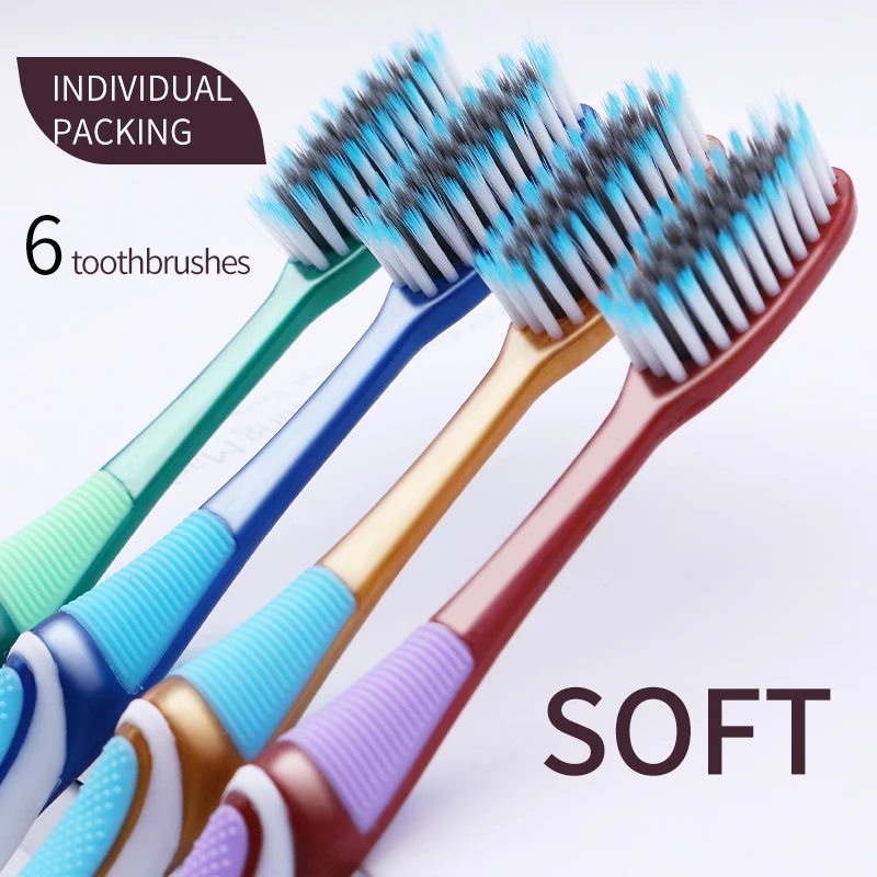 Adult soft bristled toothbrush Large brush head 6 independent packages for Men and women Suitable for home use Comfortable
Adult soft bristled toothbrush Large brush head 6 independent packages for Men and women Suitable for home use Comfortable