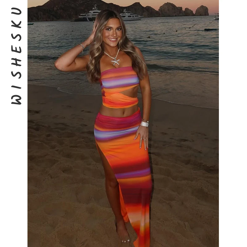 Two Piece Set Women Tie Dyed Print Long Skirts Outfits Sexy Sleeveless Crop Top+High Waist Maxi Skirt 2025 Summer Vacation Suits
Two Piece Set Women Tie Dyed Print Long Skirts Outfits Sexy Sleeveless Crop Top+High Waist Maxi Skirt 2025 Summer Vacation Suits