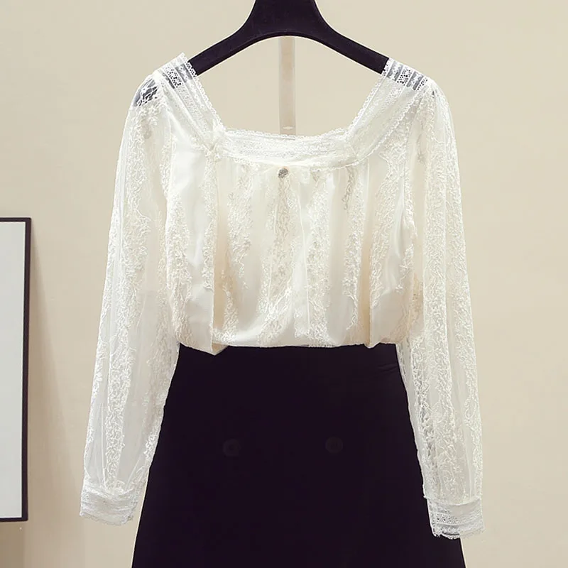 Women Blouse Shirt New Long Sleeve Square Collar Hollow Out Lace Blouse Shirt Women Tops Blouses Shirts Blusas Para Mujer Q661
Women Blouse Shirt New Long Sleeve Square Collar Hollow Out Lace Blouse Shirt Women Tops Blouses Shirts Blusas Para Mujer Q661