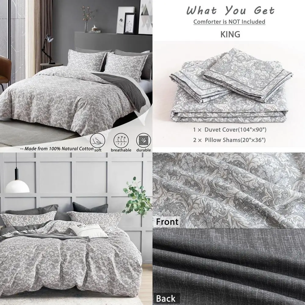 Комплект хлопкового пододеяльника King Size серого и темно-серого цвета с узором пейсли, роскошное двустороннее постельное белье из трех предметов с застежкой на пуговицы
Комплект хлопкового пододеяльника King Size серого и темно-серого цвета с узором пейсли, роскошное двустороннее постельное белье из трех предметов с застежкой на пуговицы