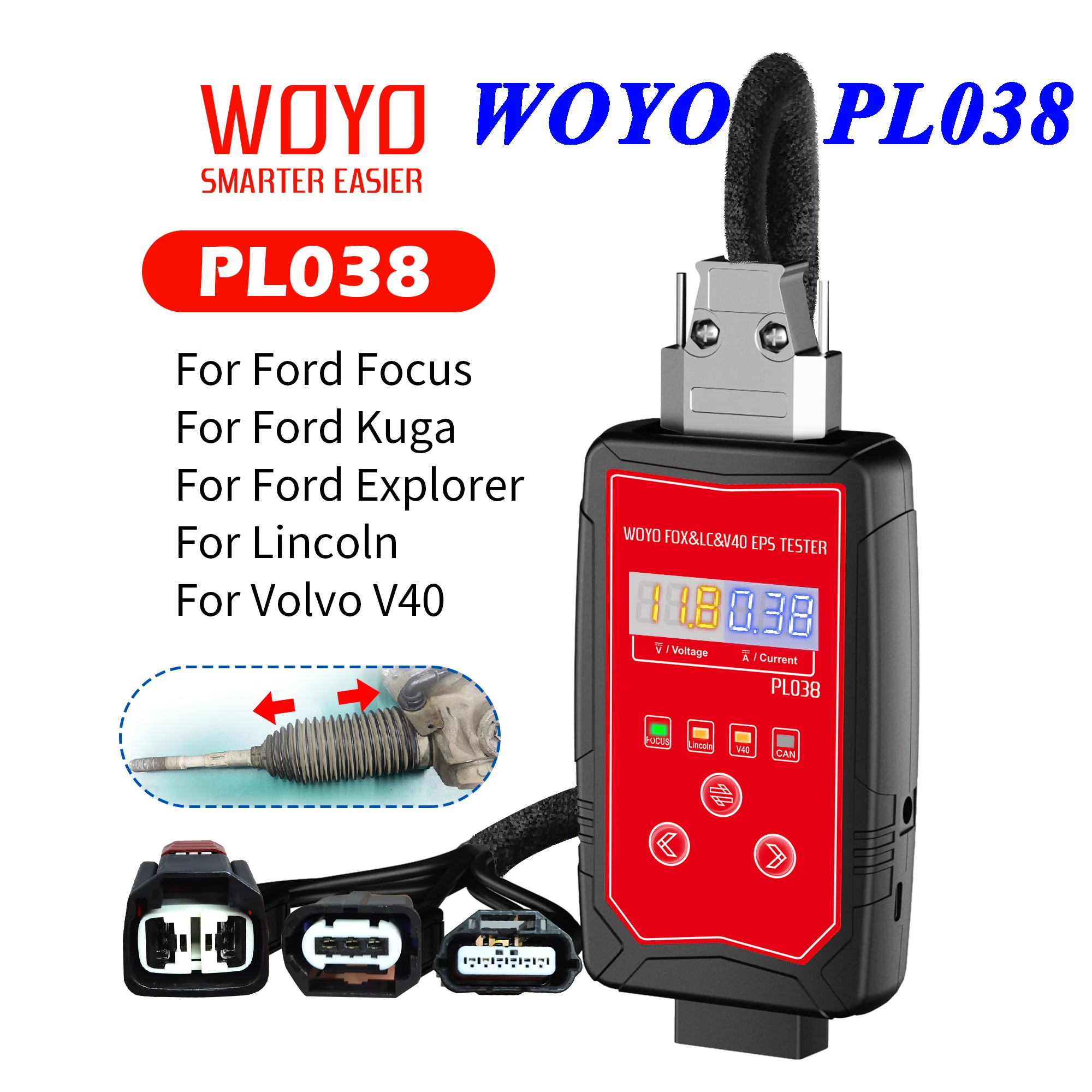 WOYO PL038 Iron Shell Electric Power Steering Wheel Motor Tester EPS Tester For Ford Focus Kuga Explorer Lincoln Volvo V40
WOYO PL038 Iron Shell Electric Power Steering Wheel Motor Tester EPS Tester For Ford Focus Kuga Explorer Lincoln Volvo V40