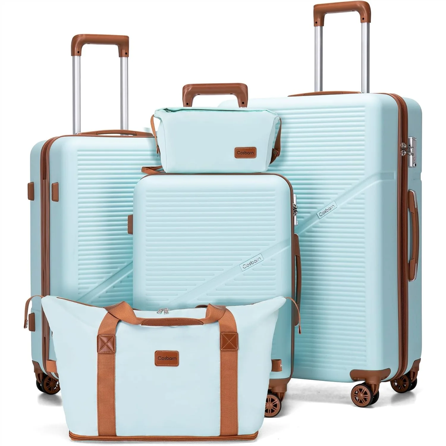 5 Piece Luggage Set with Spinner Wheels, Hardshell ABS Suitcase with TSA Lock, Lightweight Travel Suitcases for Men Women, Mint
5 Piece Luggage Set with Spinner Wheels, Hardshell ABS Suitcase with TSA Lock, Lightweight Travel Suitcases for Men Women, Mint