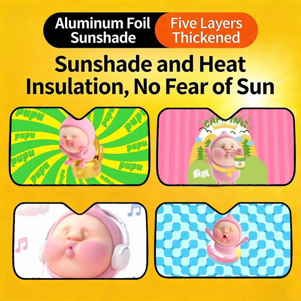 Sun Visor Cute and Funny Car Sunshade, Personalized UV-Resistant Front Windshield Sun Visor Cover P- Kobito Dukan / Peach Butt
Sun Visor Cute and Funny Car Sunshade, Personalized UV-Resistant Front Windshield Sun Visor Cover P- Kobito Dukan / Peach Butt