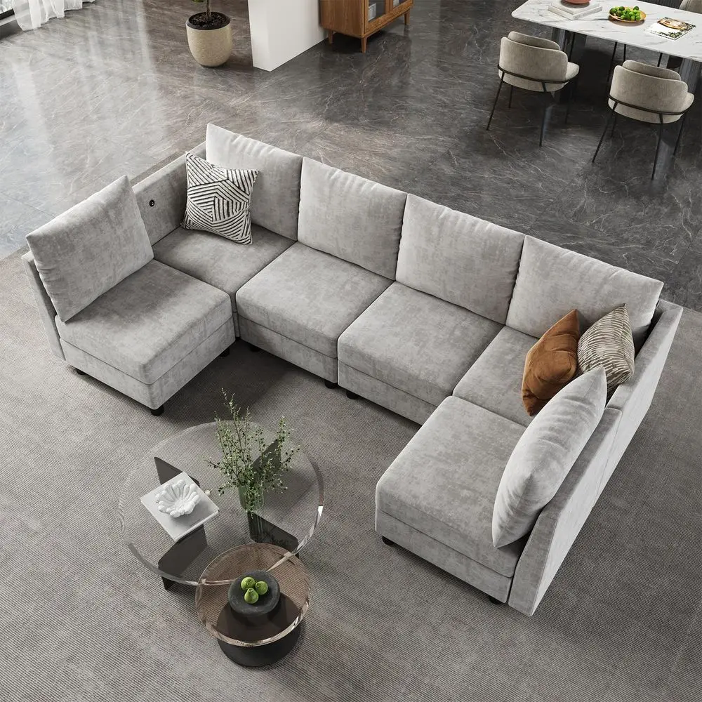 Modular Sofa Sectional Couch, U Shaped Sectional Sofa with USB Charging Port, Convertible Chenille Sleeper Sectional Sofa Couch
Modular Sofa Sectional Couch, U Shaped Sectional Sofa with USB Charging Port, Convertible Chenille Sleeper Sectional Sofa Couch