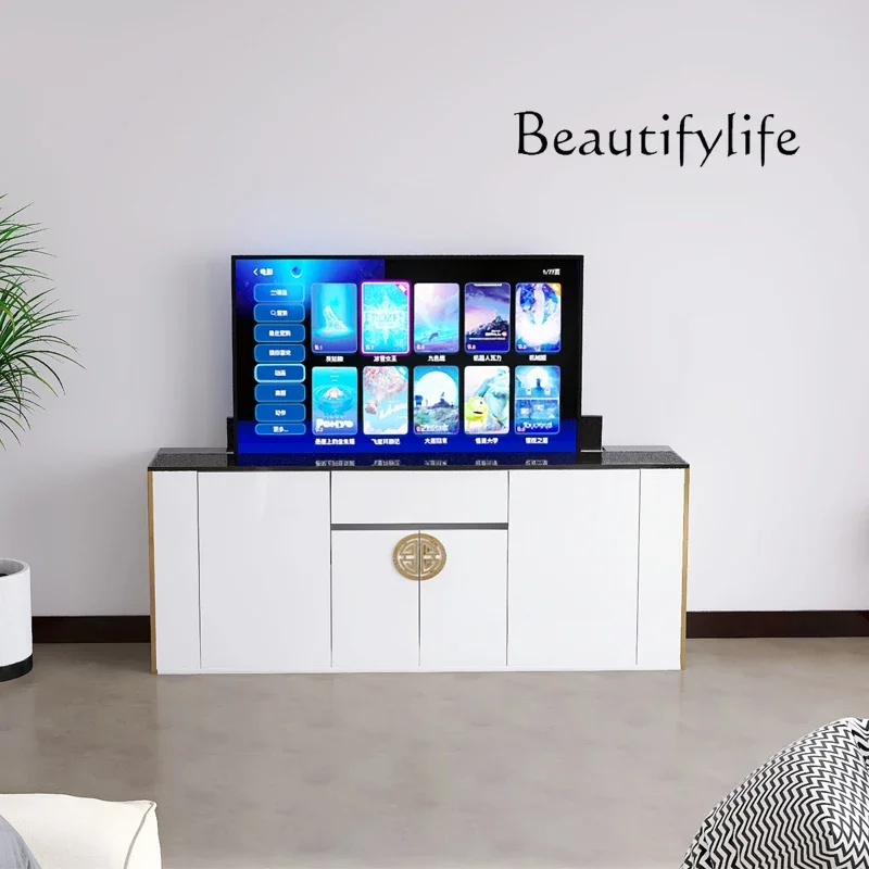 designer style, fashionable new high-end home White smart lift TV cabinet, living room partition
designer style, fashionable new high-end home White smart lift TV cabinet, living room partition
