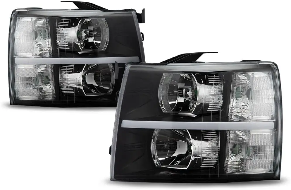 LED Bar Headlights Assembly Compatible with Chevy Silverado 1500 2500 3500 & HD Models 2007-2014,Clear Lens Black Housing Clear
LED Bar Headlights Assembly Compatible with Chevy Silverado 1500 2500 3500 & HD Models 2007-2014,Clear Lens Black Housing Clear