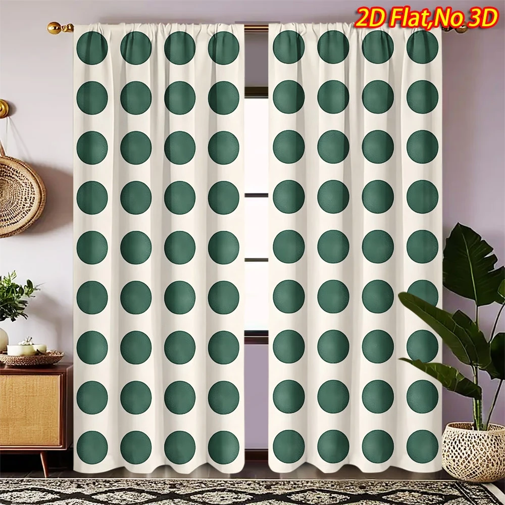 2pcs Dark Green Polka Dot Curtains 2D Digital Print Polyester Semi-Sheer Rod Pocket Living Room Bedroom Decor
2pcs Dark Green Polka Dot Curtains 2D Digital Print Polyester Semi-Sheer Rod Pocket Living Room Bedroom Decor