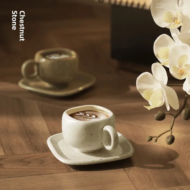 Retro Ceramic Coffee Cup And Plate for Afternoon Tea And Breakfast Latte High-End Feelings Home Use Tea Cup by Chestnut Stone
Retro Ceramic Coffee Cup And Plate for Afternoon Tea And Breakfast Latte High-End Feelings Home Use Tea Cup by Chestnut Stone