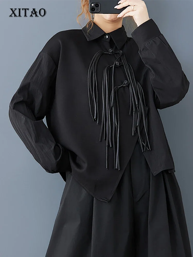 XITAO Single Breasted Irregular Tassel Full Sleeve Blouse New Chinese Style Casual Turn-down Collar Autumn Women Shirt GMM1179
XITAO Single Breasted Irregular Tassel Full Sleeve Blouse New Chinese Style Casual Turn-down Collar Autumn Women Shirt GMM1179