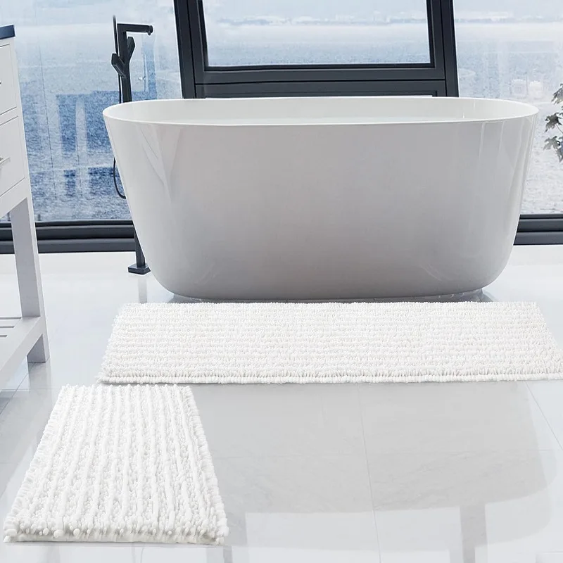 Luxury Chenille White Bathroom Rugs Sets 2 Piece, Thickened Hot Melt Rubber Bottom Bath Mats for Bathroom Non Slip
Luxury Chenille White Bathroom Rugs Sets 2 Piece, Thickened Hot Melt Rubber Bottom Bath Mats for Bathroom Non Slip