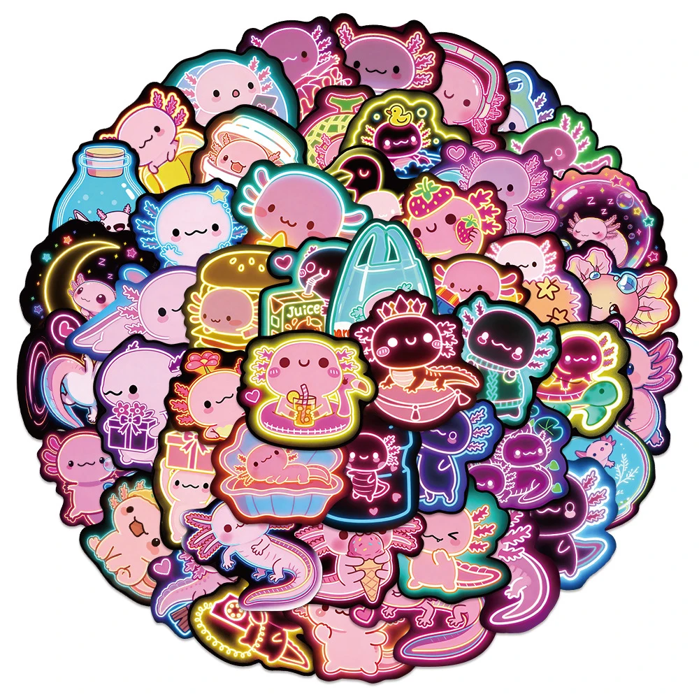 10/30/50pcs Cute Animal Axolotl Neon Light Stickers Kawaii Cartoon Waterproof Decals Skateboard Luggage Phone Graffiti Sticker
10/30/50pcs Cute Animal Axolotl Neon Light Stickers Kawaii Cartoon Waterproof Decals Skateboard Luggage Phone Graffiti Sticker