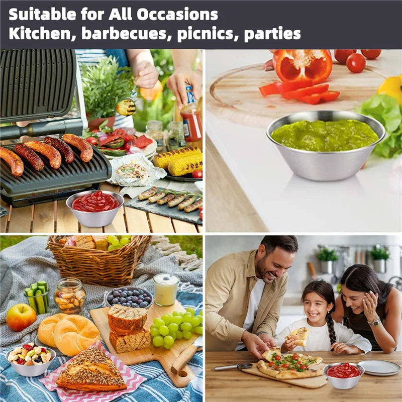 【24 Hours Sale】120 Pack Stainless Steel Sauce Cups,50Ml Reusable Round Condiment Cups, Dipping Sauce Cup,Stackable Individual Me
【24 Hours Sale】120 Pack Stainless Steel Sauce Cups,50Ml Reusable Round Condiment Cups, Dipping Sauce Cup,Stackable Individual Me