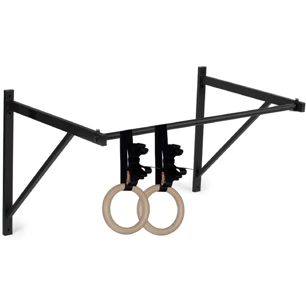 Wall-Mounted Heavy-Duty Pull-Up Bar with 8 Gym Rings and 1.5 Thick Straps
Wall-Mounted Heavy-Duty Pull-Up Bar with 8 Gym Rings and 1.5 Thick Straps