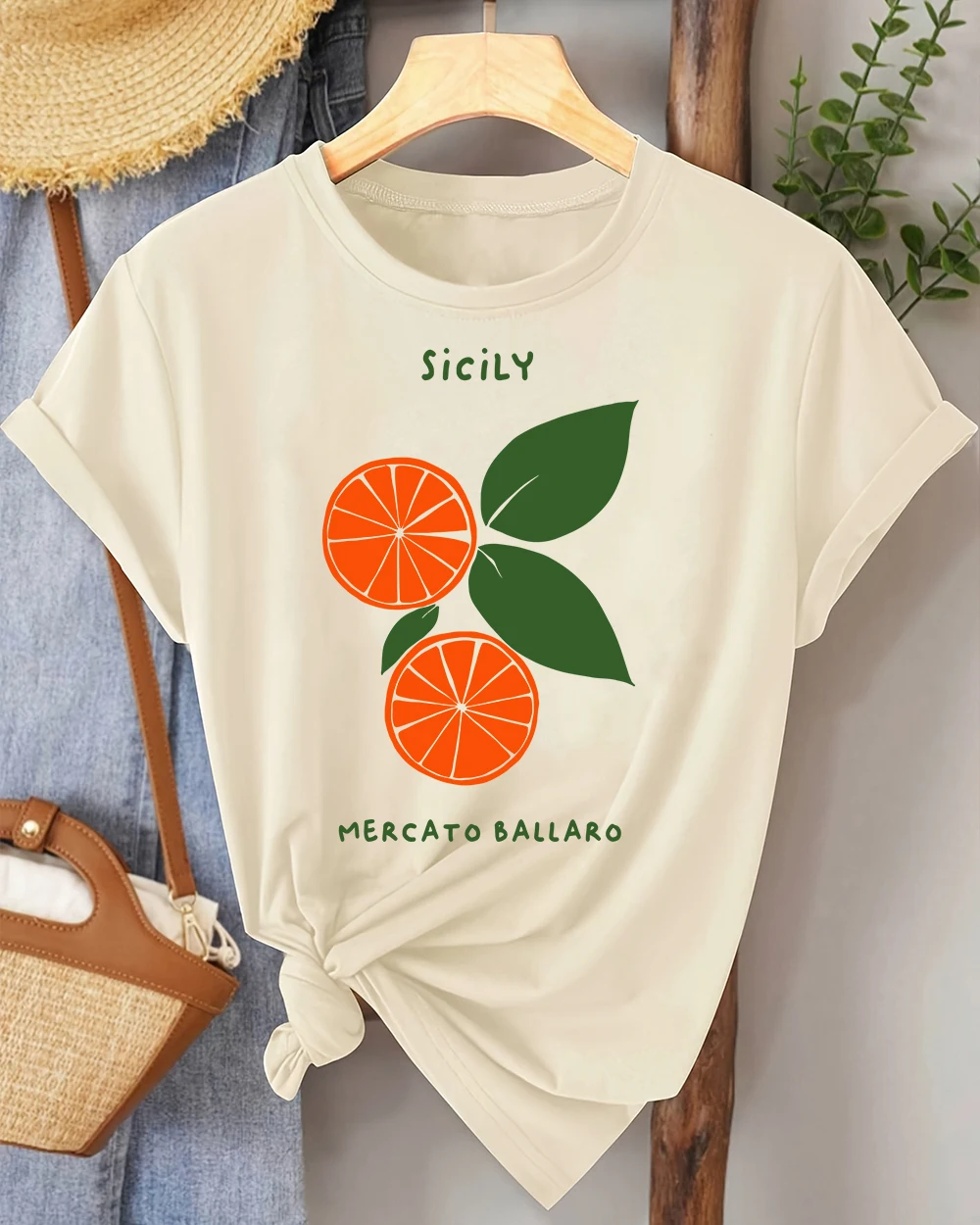 Sicily Mercato Ballaro Orange Fruit Printed Basics Women T-Shirt Women Casual T Shirts Comfortable Streetwear Slim Short Sleeve
Sicily Mercato Ballaro Orange Fruit Printed Basics Women T-Shirt Women Casual T Shirts Comfortable Streetwear Slim Short Sleeve