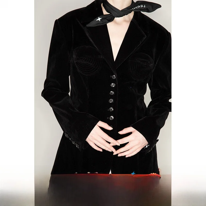 Современный бархатный жакет-бюстье с объемным кроем, винтажный, из ткани Quorra S Chord, женский костюм, верхняя одежда с длинными рукавами
Современный бархатный жакет-бюстье с объемным кроем, винтажный, из ткани Quorra S Chord, женский костюм, верхняя одежда с длинными рукавами
