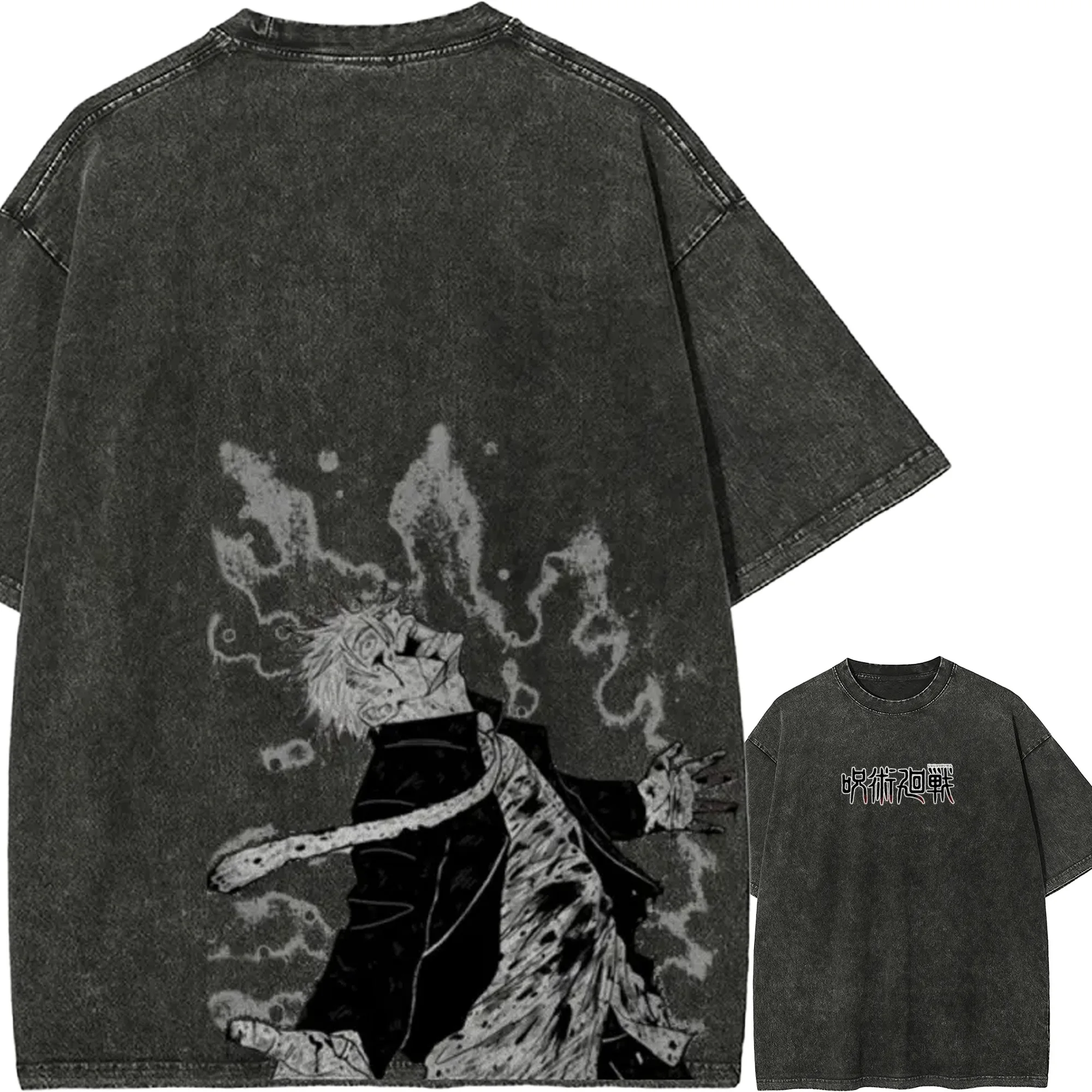 Футболка Jujutsu Kaisen мужская, винтажная, с эффектом кислотной стирки, с изображением Годжо Сатору (пробуждение, смех, кровавые брызги), манга-футболка
Футболка Jujutsu Kaisen мужская, винтажная, с эффектом кислотной стирки, с изображением Годжо Сатору (пробуждение, смех, кровавые брызги), манга-футболка