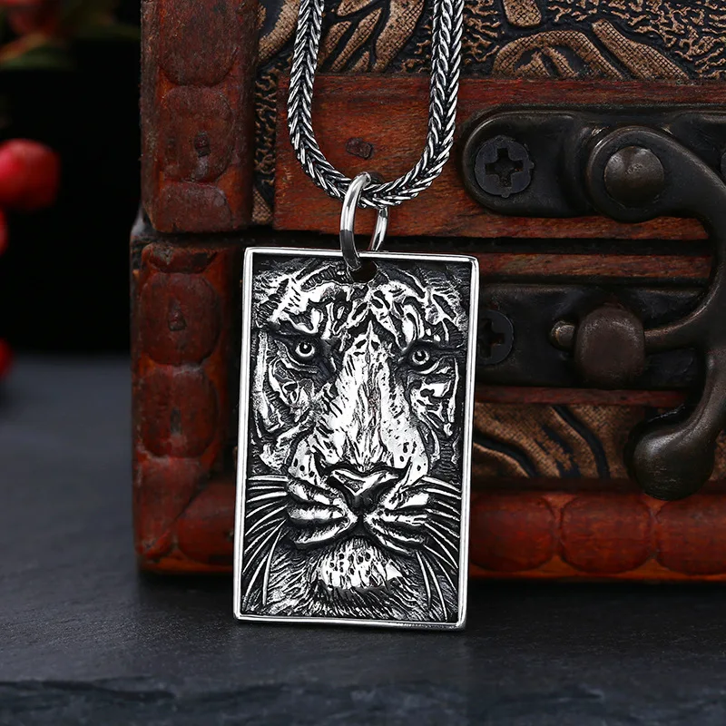 S925 Sterling Silver Tiger Pendant Black Punk Style Rectangle Unisex Relief Fine Jewelry FYNE328
S925 Sterling Silver Tiger Pendant Black Punk Style Rectangle Unisex Relief Fine Jewelry FYNE328