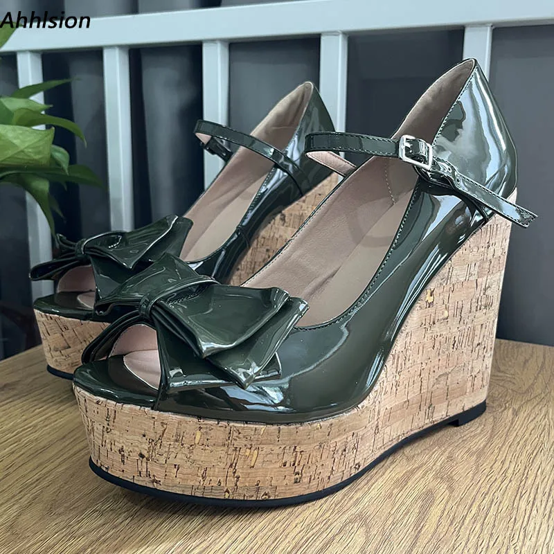Ahhlsion модные женские туфли-лодочки на танкетке из лакированной кожи с пряжкой и открытым носком, красивые армейские зеленые туфли для вечеринок, женские размеры США 5-20
Ahhlsion модные женские туфли-лодочки на танкетке из лакированной кожи с пряжкой и открытым носком, красивые армейские зеленые туфли для вечеринок, женские размеры США 5-20
