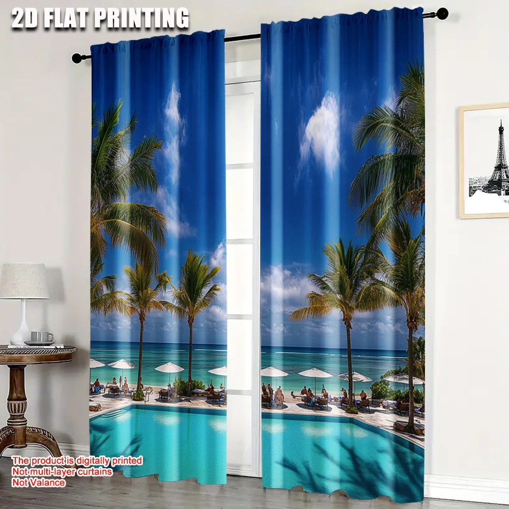 2pc, Window Drapes Palm Trees Versatile Polyester Fabric,Without Electricity Festive Holiday Applies to Home Decor
2pc, Window Drapes Palm Trees Versatile Polyester Fabric,Without Electricity Festive Holiday Applies to Home Decor