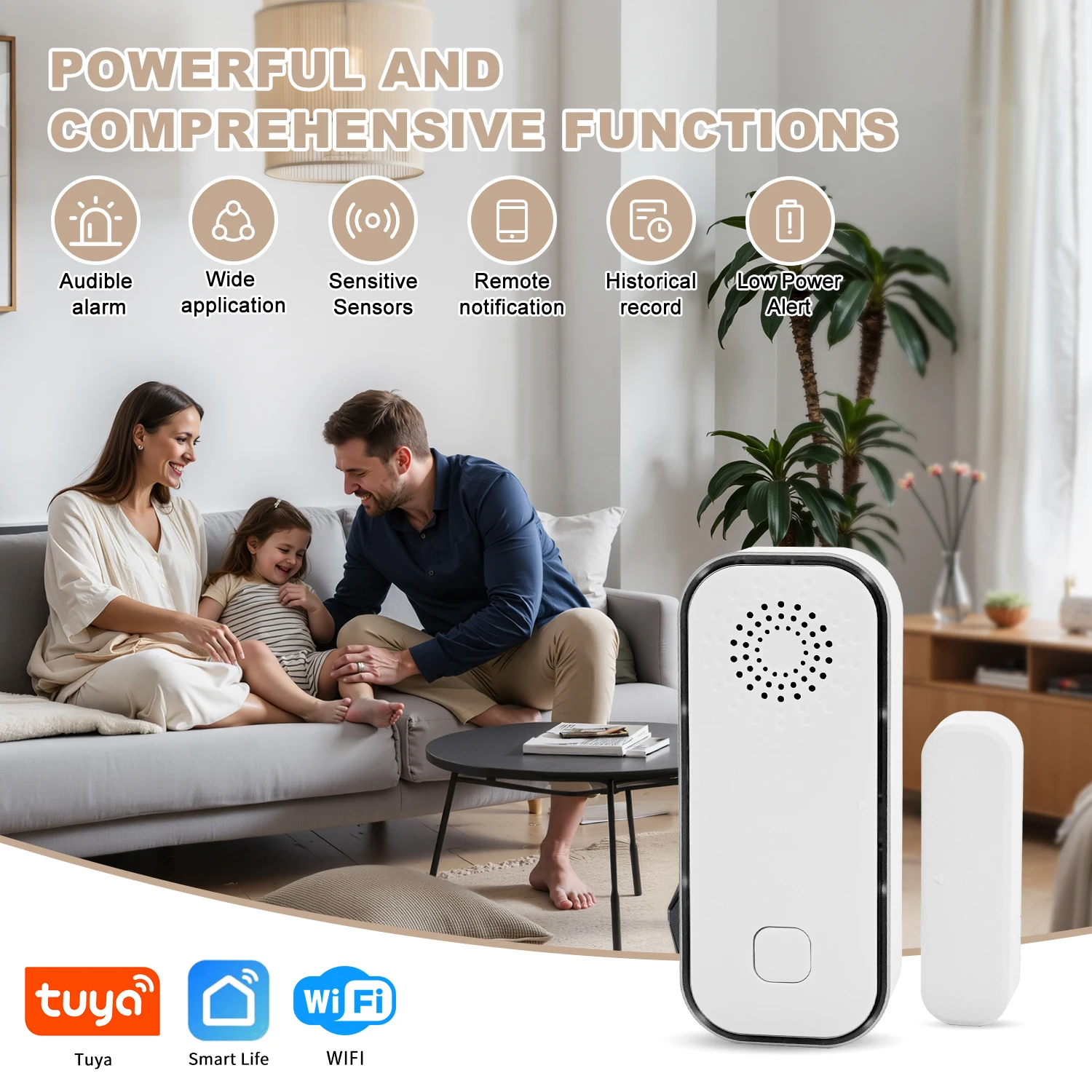 Tuya WiFi Door Window Sensor Smart Home Security Alarm Wireless Anti- theft Contact Detector App Remote Monitor With Alexa
Tuya WiFi Door Window Sensor Smart Home Security Alarm Wireless Anti- theft Contact Detector App Remote Monitor With Alexa