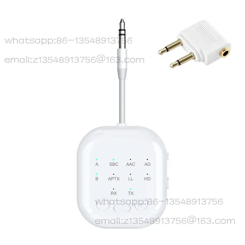 Qualcomm Chip 5.3 Bluetooth Transmitter + Receiver Aptx One To Two Low Latency Aircraft Bluetooth Transmitter
Qualcomm Chip 5.3 Bluetooth Transmitter + Receiver Aptx One To Two Low Latency Aircraft Bluetooth Transmitter