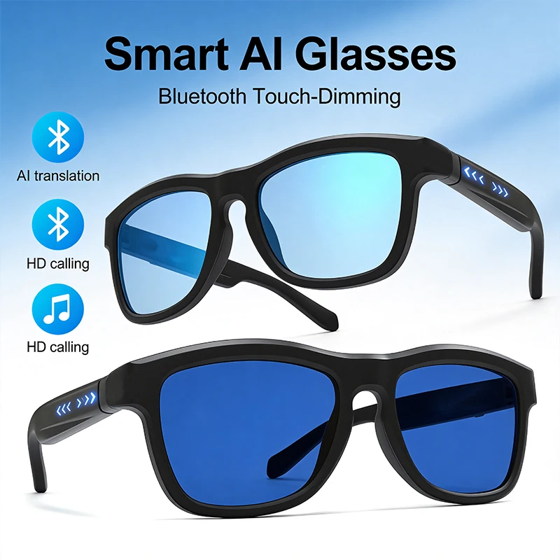 Touch Automatic Color Changing Dimming Bluetooth 5.4 Voice Assistant AI Smart Translation Music Glasses Men UV400 Protection
Touch Automatic Color Changing Dimming Bluetooth 5.4 Voice Assistant AI Smart Translation Music Glasses Men UV400 Protection
