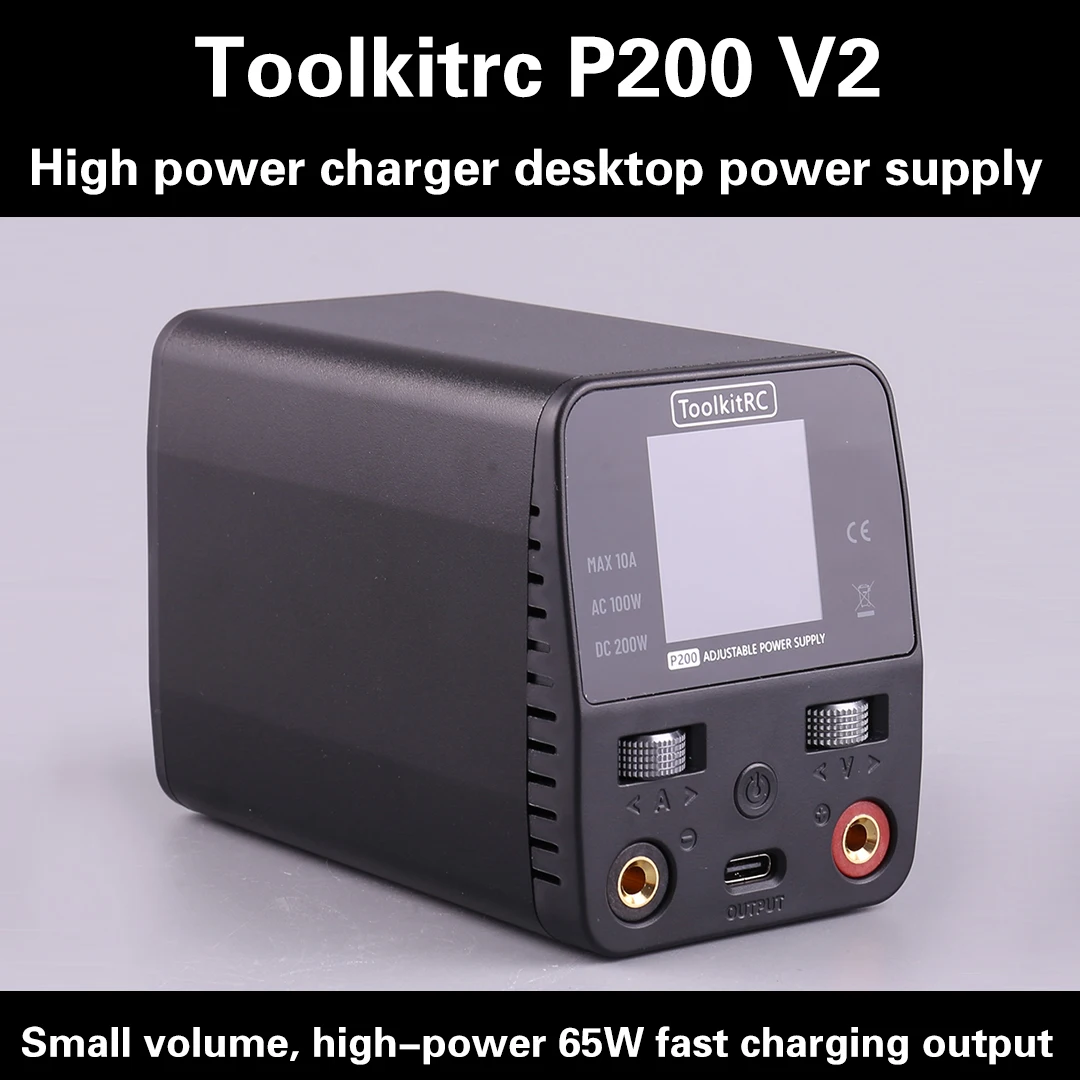 ToolkitRC P200 V2 Mini 30V AC100W DC200W 10A GaN Adjustable Mini Desktop Power Supply USB Output
ToolkitRC P200 V2 Mini 30V AC100W DC200W 10A GaN Adjustable Mini Desktop Power Supply USB Output