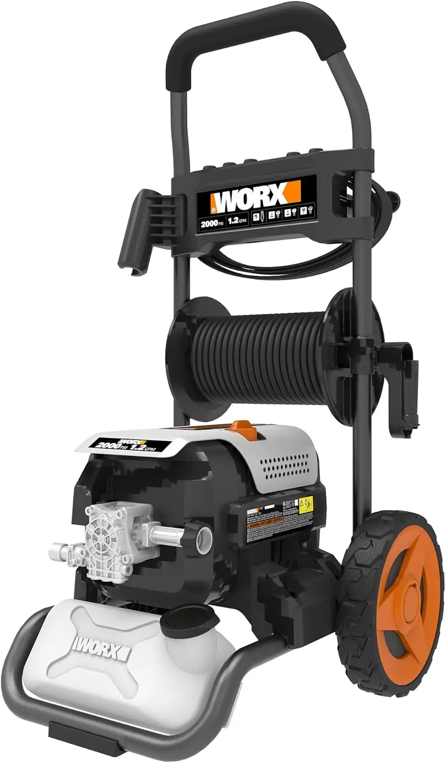 13 Amp Electric Pressure Washer 2200 PSI with Rolling Cart and 4 Nozzles -WG607
13 Amp Electric Pressure Washer 2200 PSI with Rolling Cart and 4 Nozzles -WG607