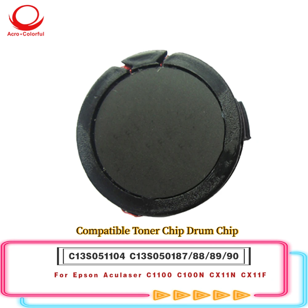 Совместимый чип тонера C13S050187/88/89/90 C13S051104, барабанный чип для картриджа принтера Epson Aculaser C1100 C100N CX11N CX11F
Совместимый чип тонера C13S050187/88/89/90 C13S051104, барабанный чип для картриджа принтера Epson Aculaser C1100 C100N CX11N CX11F